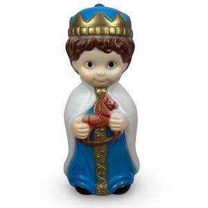 Vintage Empire Blow Mold Child Nativity King with‎ Rocking Horse Light